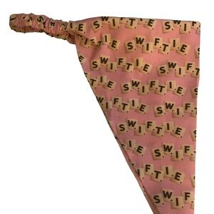 Swifties pink 70’s style head scarf hand made USA cotton concert festivals NWT